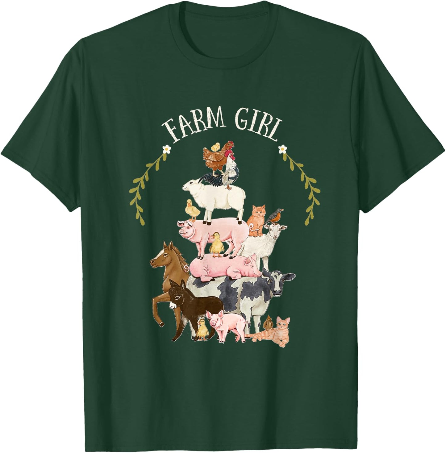 Farm Animal Friends Farm Girl Country Lover Farm Family T-Shirt - T-Shirt | Forest