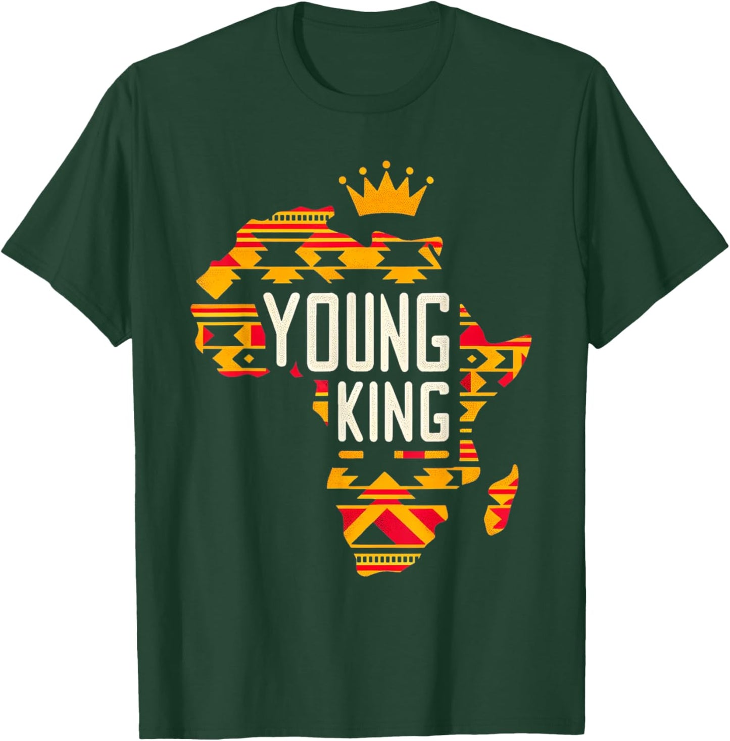 Boys African Kente Print Clothes Kids Young King Kente Youth T-Shirt - T-Shirt | Forest