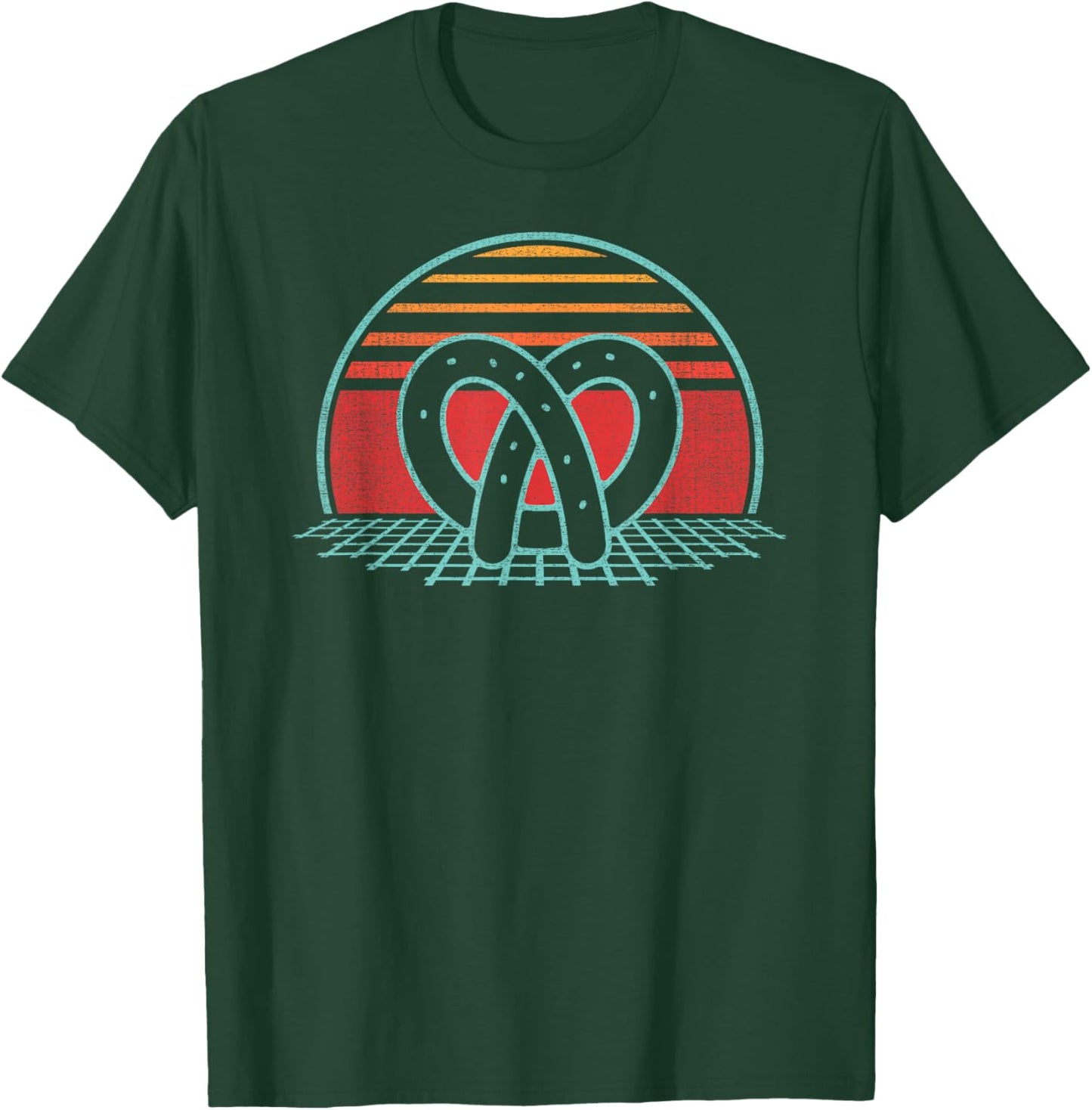 Pretzel Lover Retro Vintage 80s Style Gift T-Shirt - T-Shirt | Forest