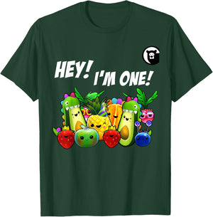 Hey I'm One Birthday Boy Funny Fruit Birthday Hey Bear T-Shirt - T-Shirt | Forest