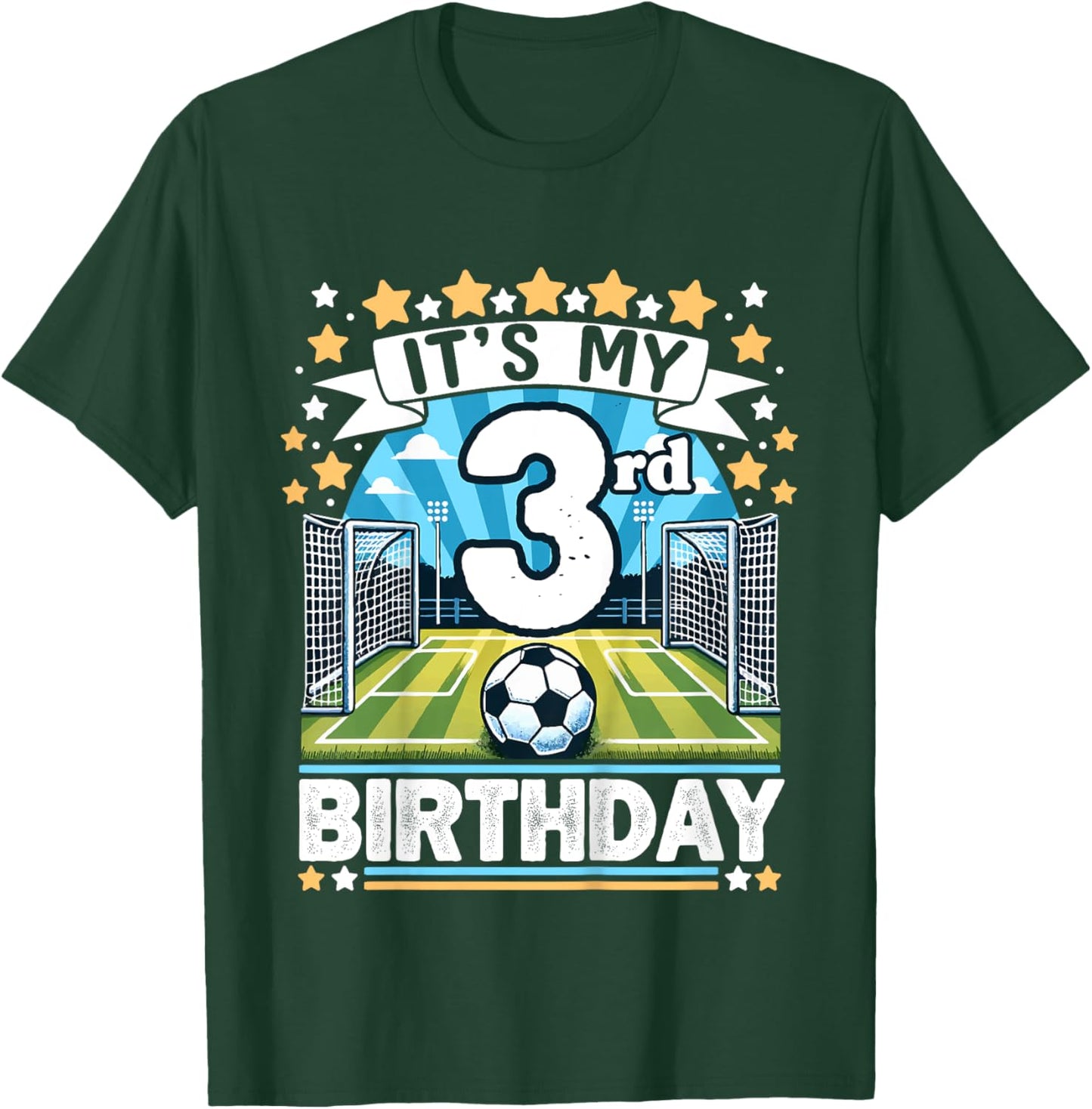 Kids It's My 3rd Birthday Soccer Football 3 Years Old Boy Player T-Shirt - T-Shirt | Forest