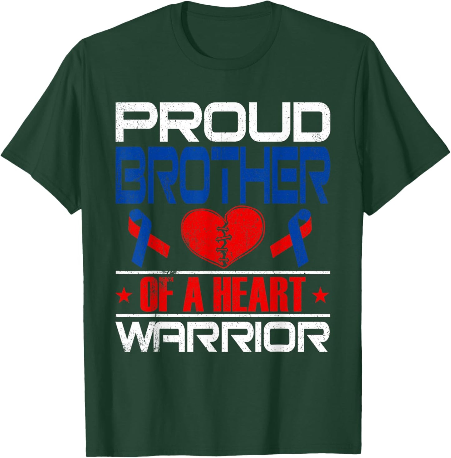 Brother Of A Heart Warrior Congenital Heart Defect Awareness T-Shirt - T-Shirt | Forest