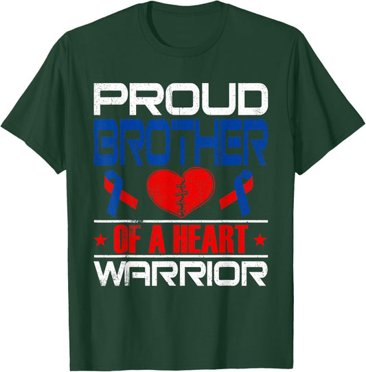 Brother Of A Heart Warrior Congenital Heart Defect Awareness T-Shirt - T-Shirt | Forest