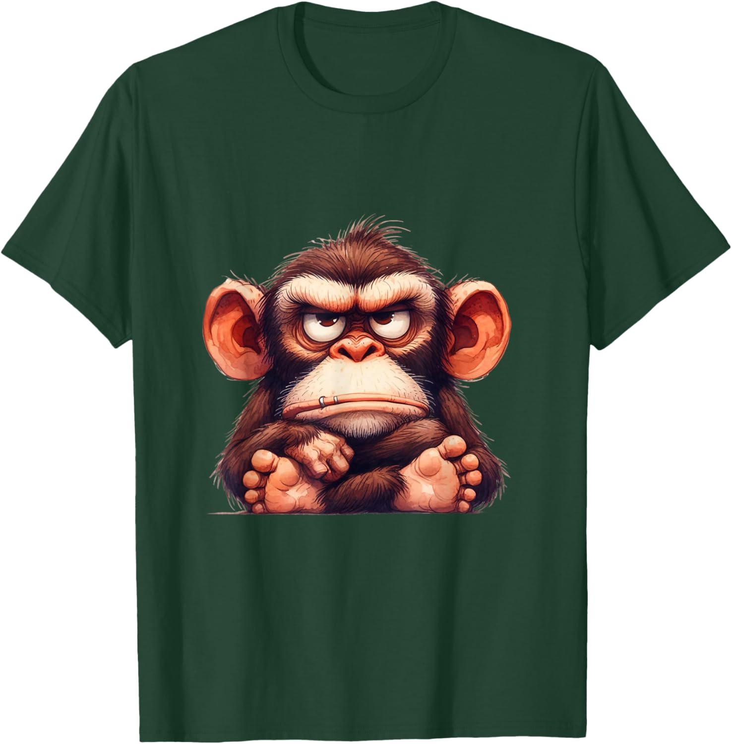 Funny Animals Grumpy Ape Monkey T-Shirt - T-Shirt | Forest