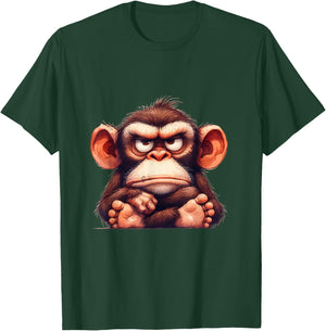 Funny Animals Grumpy Ape Monkey T-Shirt - T-Shirt | Forest