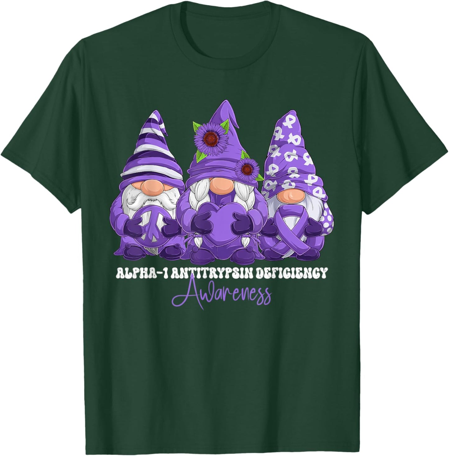 Alpha-1 Antitrypsin Deficiency Awareness Month Purple Ribbon T-Shirt - T-Shirt | Forest