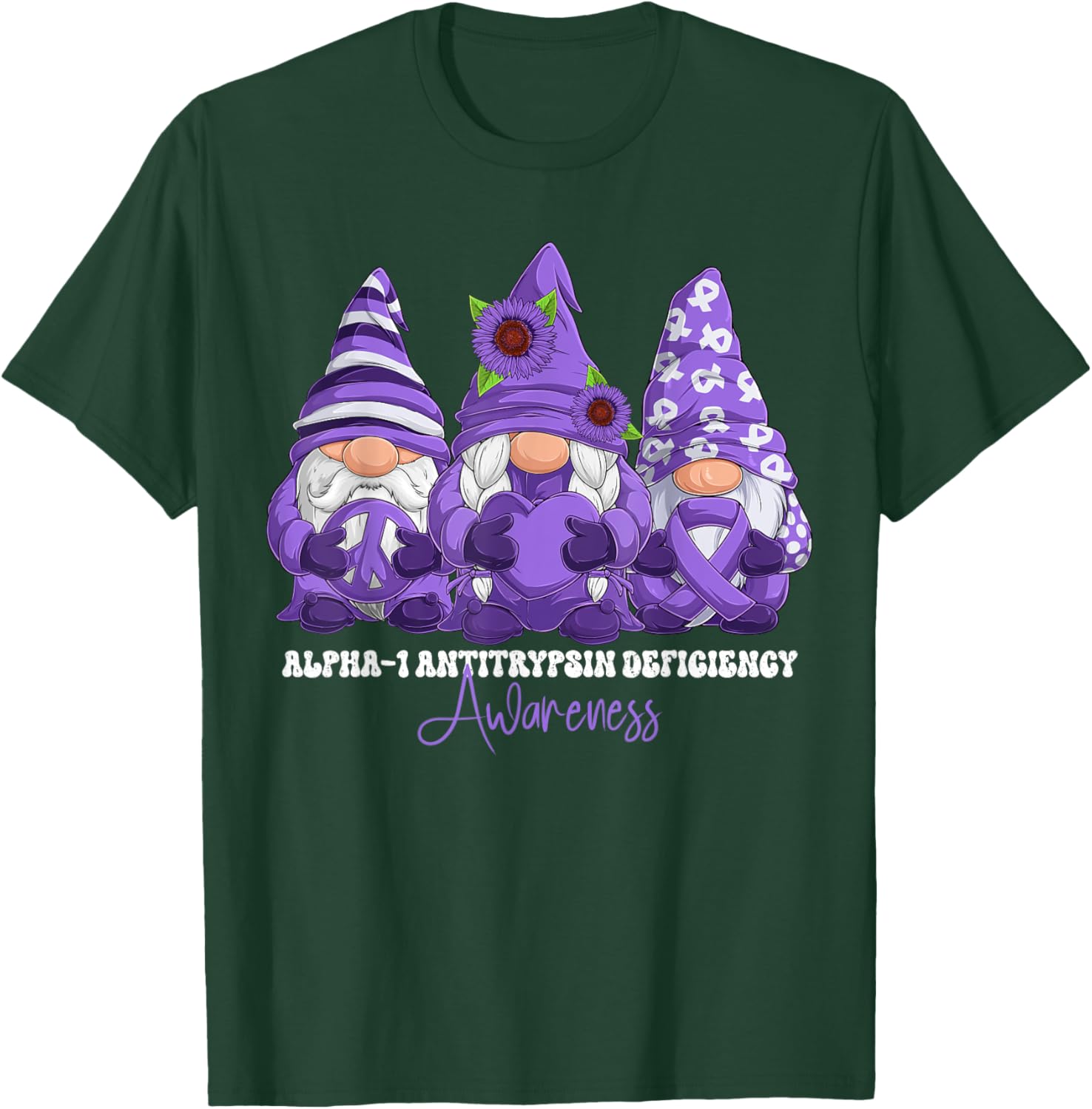 Alpha-1 Antitrypsin Deficiency Awareness Month Purple Ribbon T-Shirt - T-Shirt | Forest