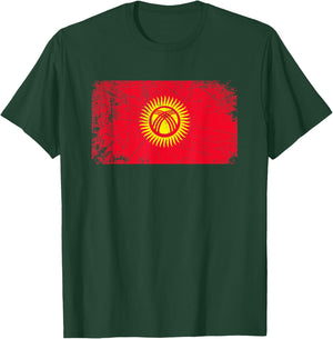 Vintage Made In KYRGYZSTAN KYRGYZ Flag Gift T-Shirt - T-Shirt | Forest