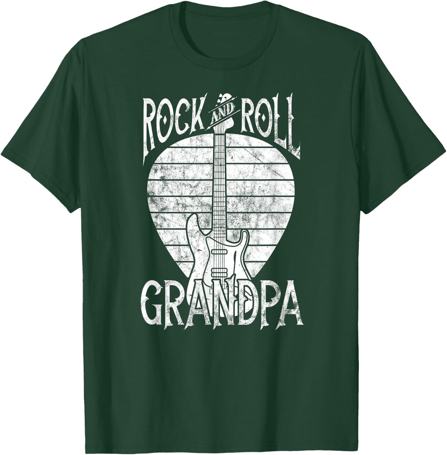 Rock n Roll Grandpa Vintage Guitar Player Gift T-Shirt - T-Shirt | Forest