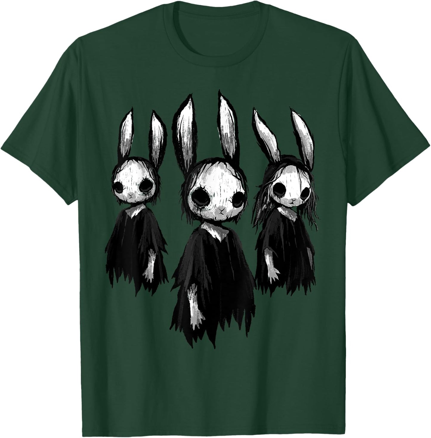 Gothic Shirt Creepy Bunny Goth Rabbit Evil Bunnies Weirdcore T-Shirt - T-Shirt | Forest
