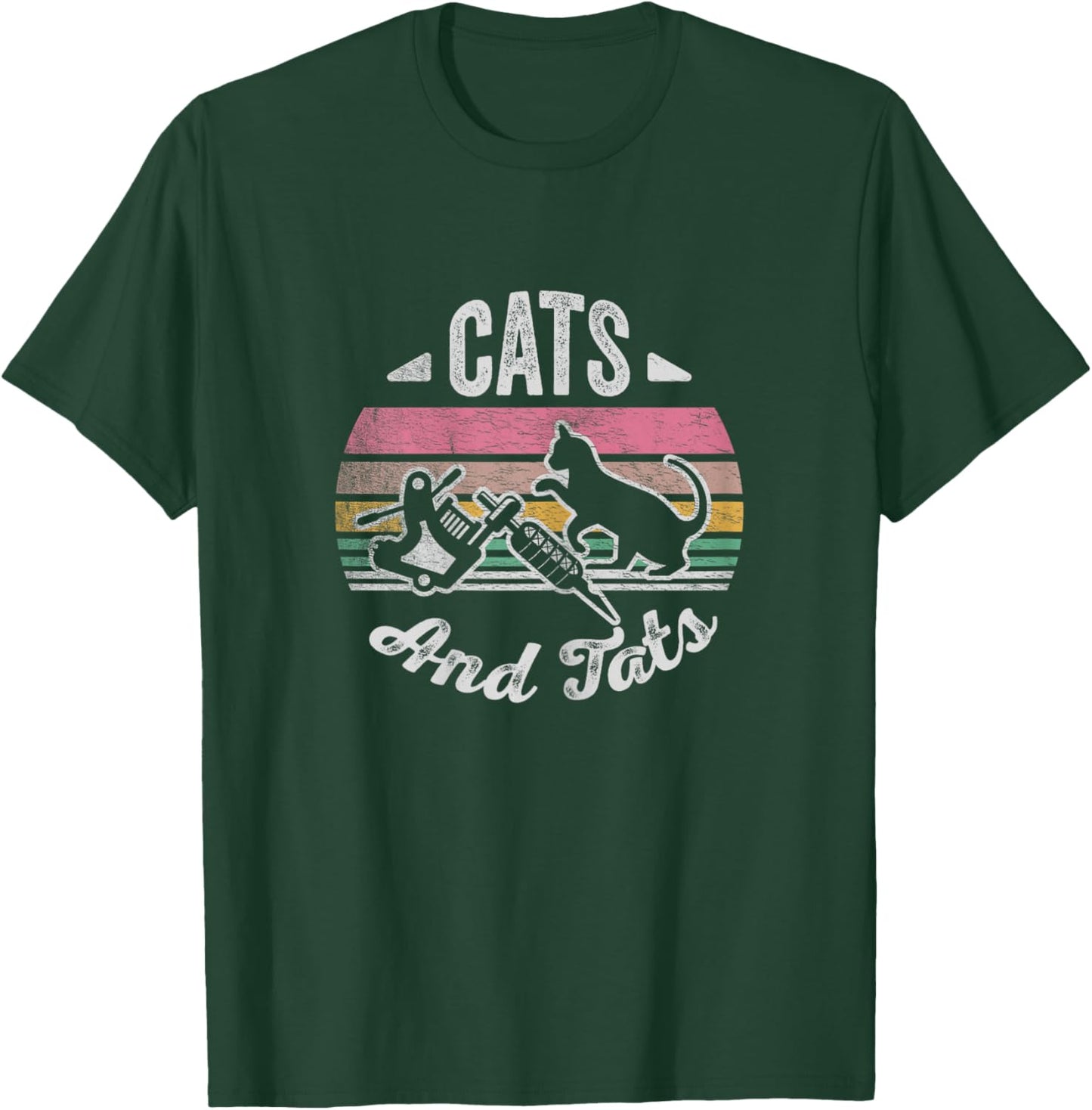 Vintage Cats And Tats Shirt Cat Tattoo Lover Cats & Tats Women T-Shirt - T-Shirt | Forest