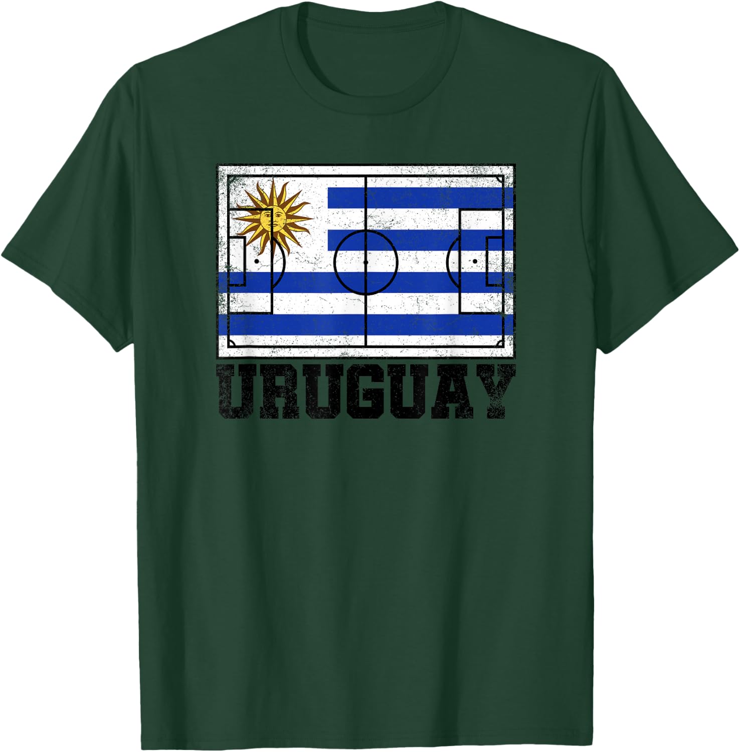 Uruguay Soccer Field Country Flag Uruguayan Pride T-Shirt - T-Shirt | Forest