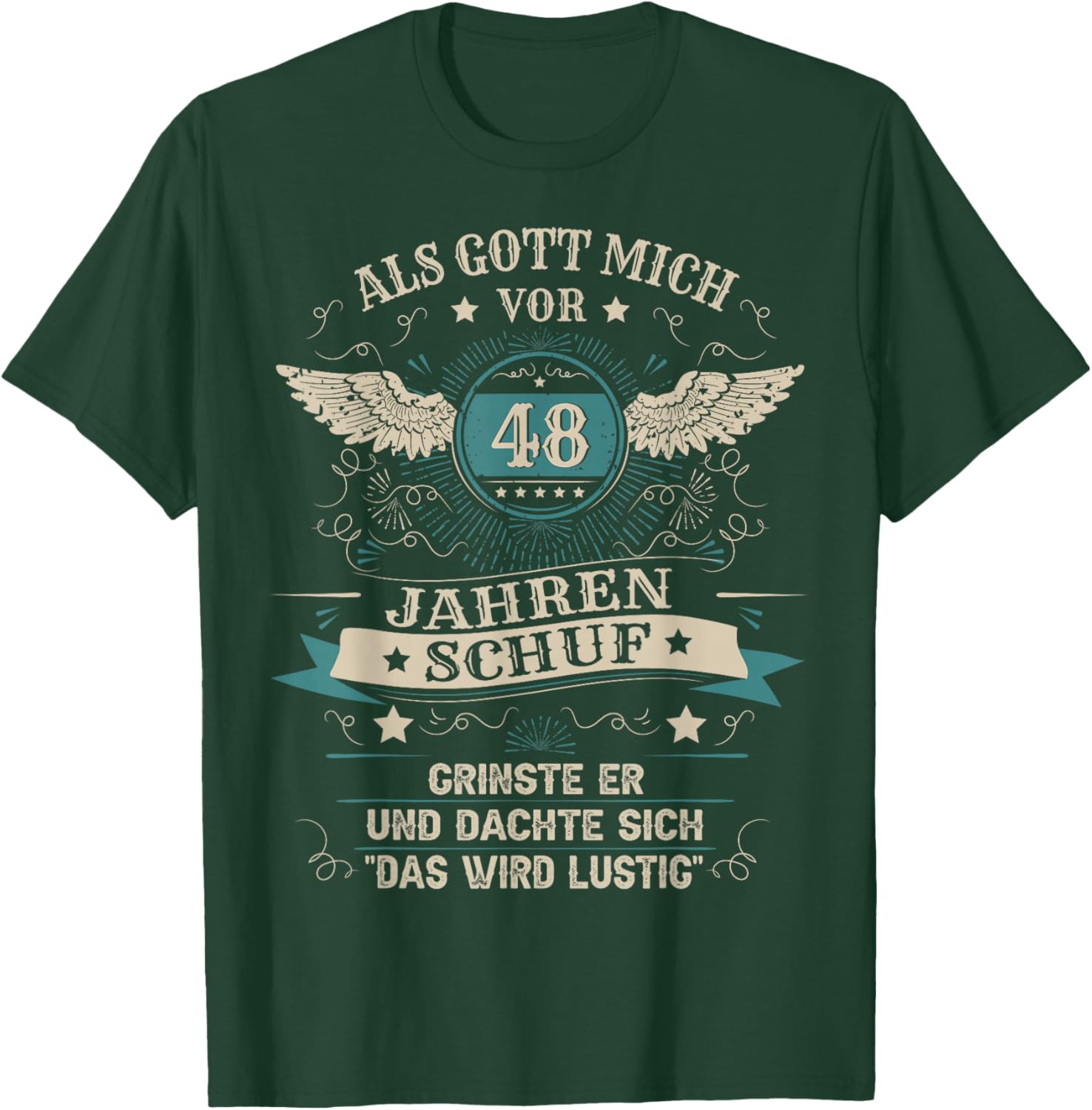 48. Geburtstag Mann Frau 48 Jahre 1978 Deko Lustig Geschenk T-Shirt - T-Shirt | Forest