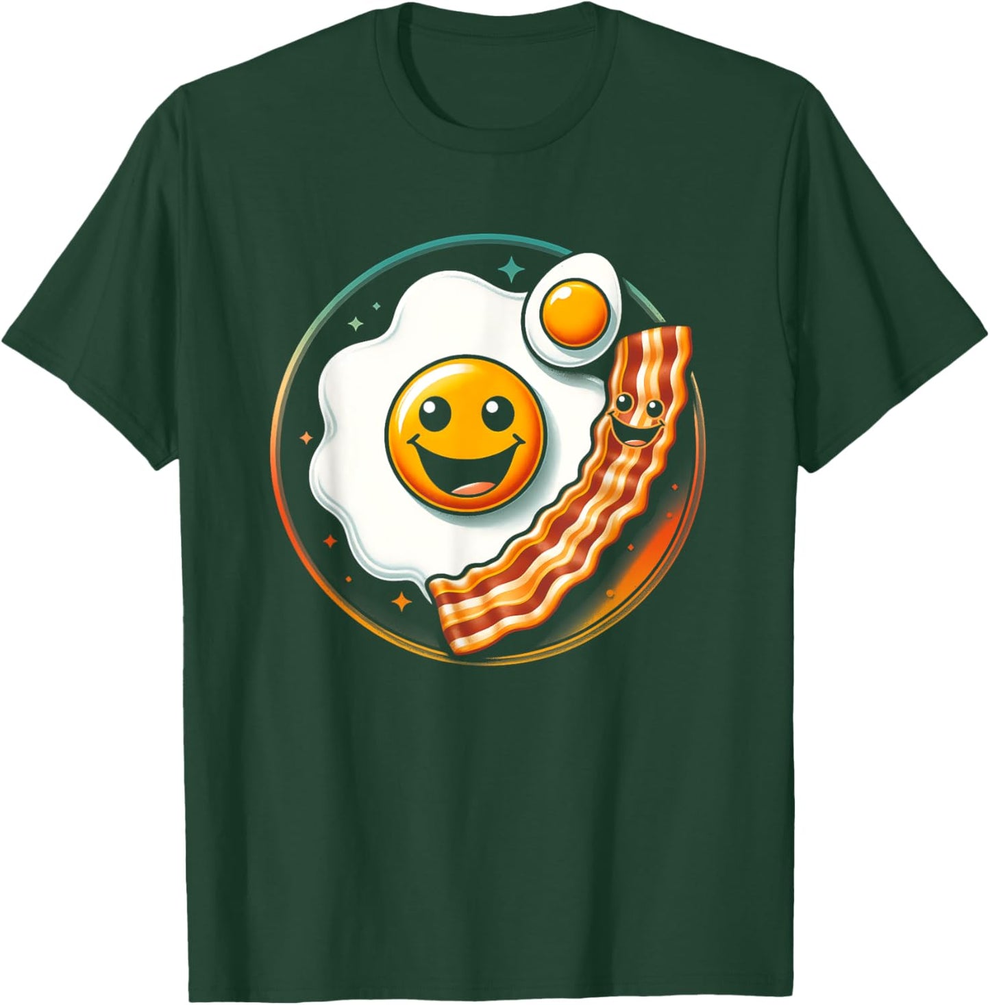 Egg and Bacon Smile Face Funny Breakfast Food Lover Meme T-Shirt - T-Shirt | Forest