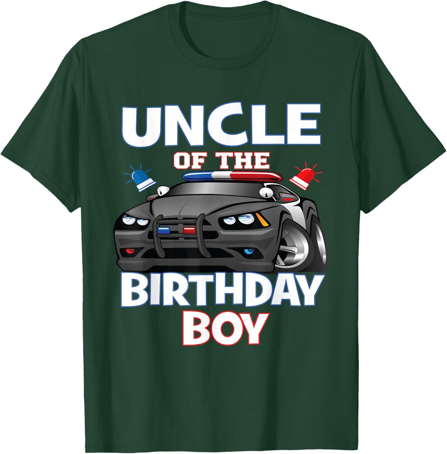 Uncle Of The Birthday Boy Policeman Officer Party T-Shirt - T-Shirt | Forest