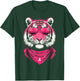 Pink Tiger with Sunglasses Bandana Breast Cancer Awareness T-Shirt - T-Shirt | Forest
