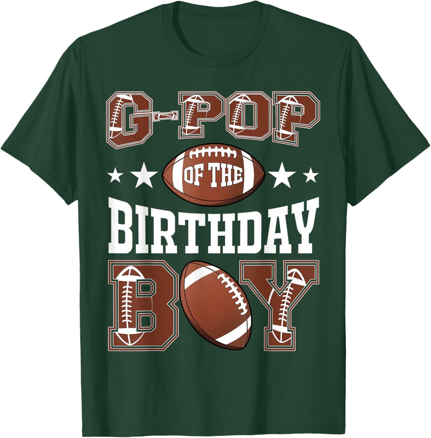 G-Pop Of The Birthday Boy Football Game Day T-Shirt - T-Shirt | Forest