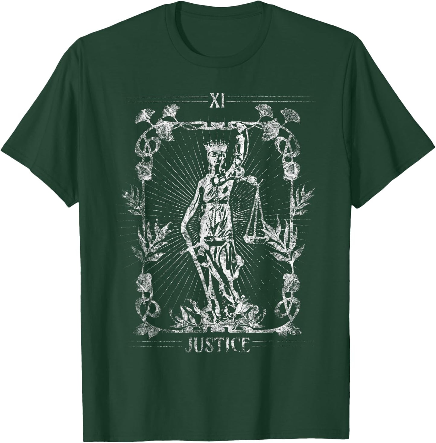 Justice Tarot Card Vintage Gothic Retro Style T-Shirt - T-Shirt | Forest