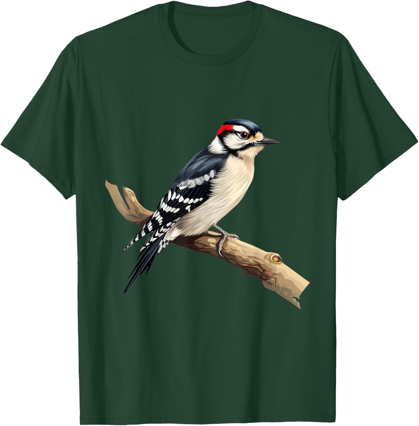 I Like Birds Apparel Downy Woodpecker Bird Lover - -Adults, Kids - Black - Short Sleeve - Classic Fit - Medium - US Size 6 T-Shirt - T-Shirt | Forest