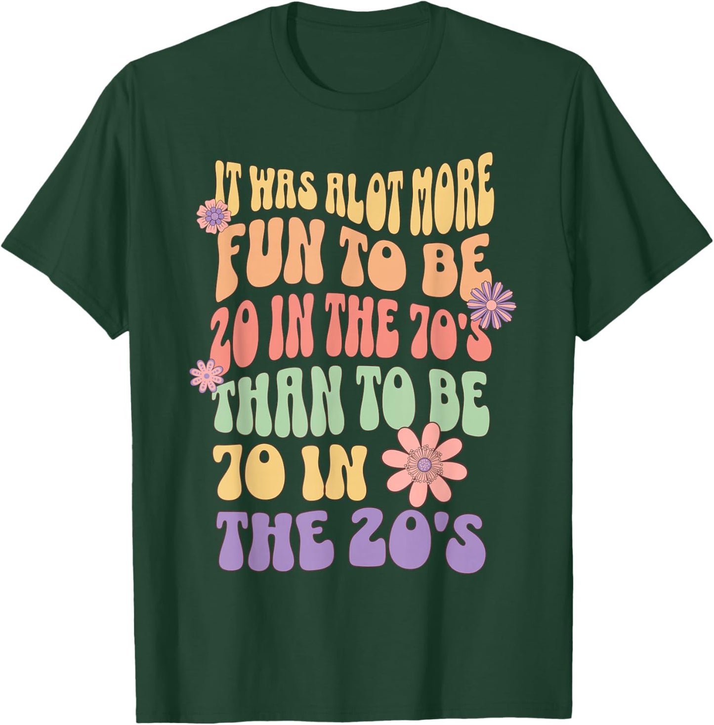 Happy 70th Birthday Funny Retirement 70's Living in The 20's T-Shirt - T-Shirt | Forest