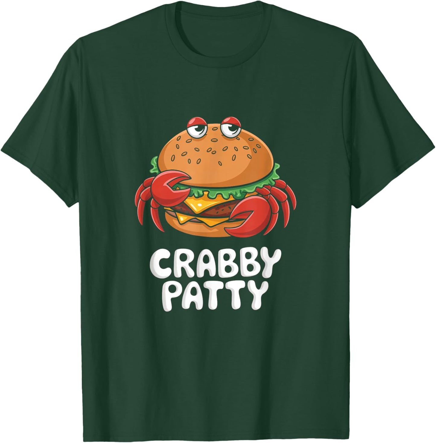 Funny Cartoon Crabby Patty Pun Design T-Shirt - T-Shirt | Forest