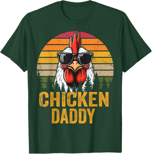 Chicken Daddy Vintage Rooster For Dad Farmer Fathers Day Men T-Shirt - T-Shirt | Forest