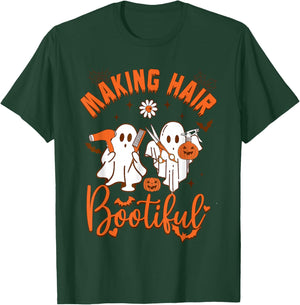 Making Hair Bootiful Funny Scary Ghost Hairdresser Halloween T-Shirt - T-Shirt | Forest