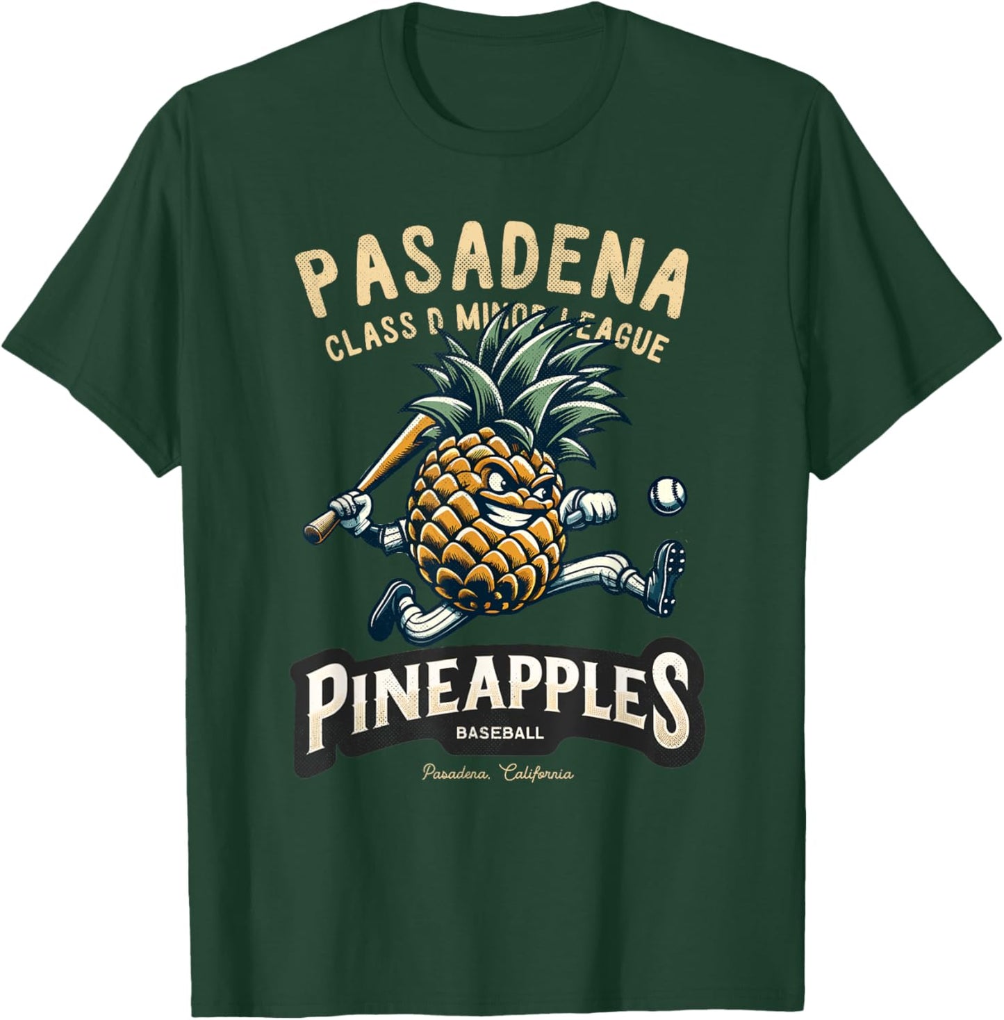 Pasadena Pineapples Retro Minor League Baseball T-Shirt - T-Shirt | Forest