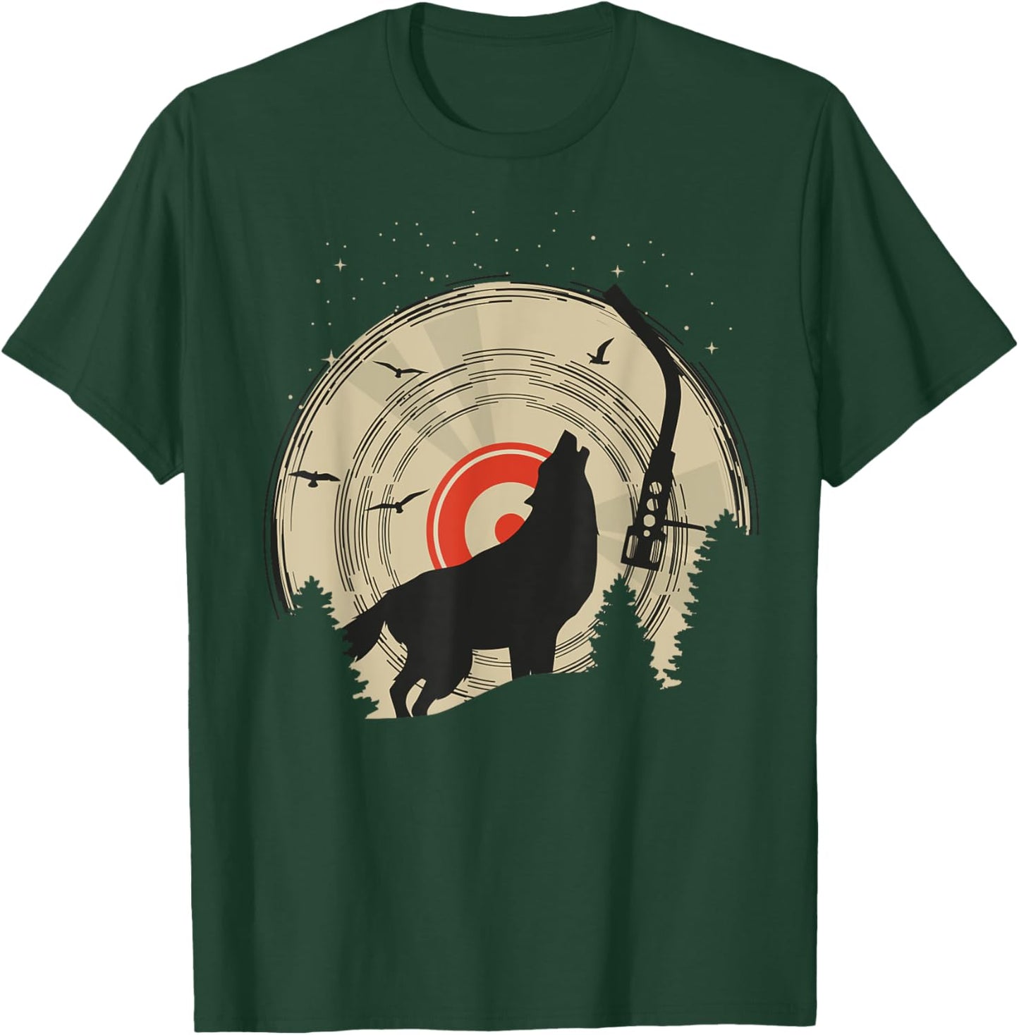 Wolf DJ Disc Jockey Vinyl Record T-Shirt - T-Shirt | Forest