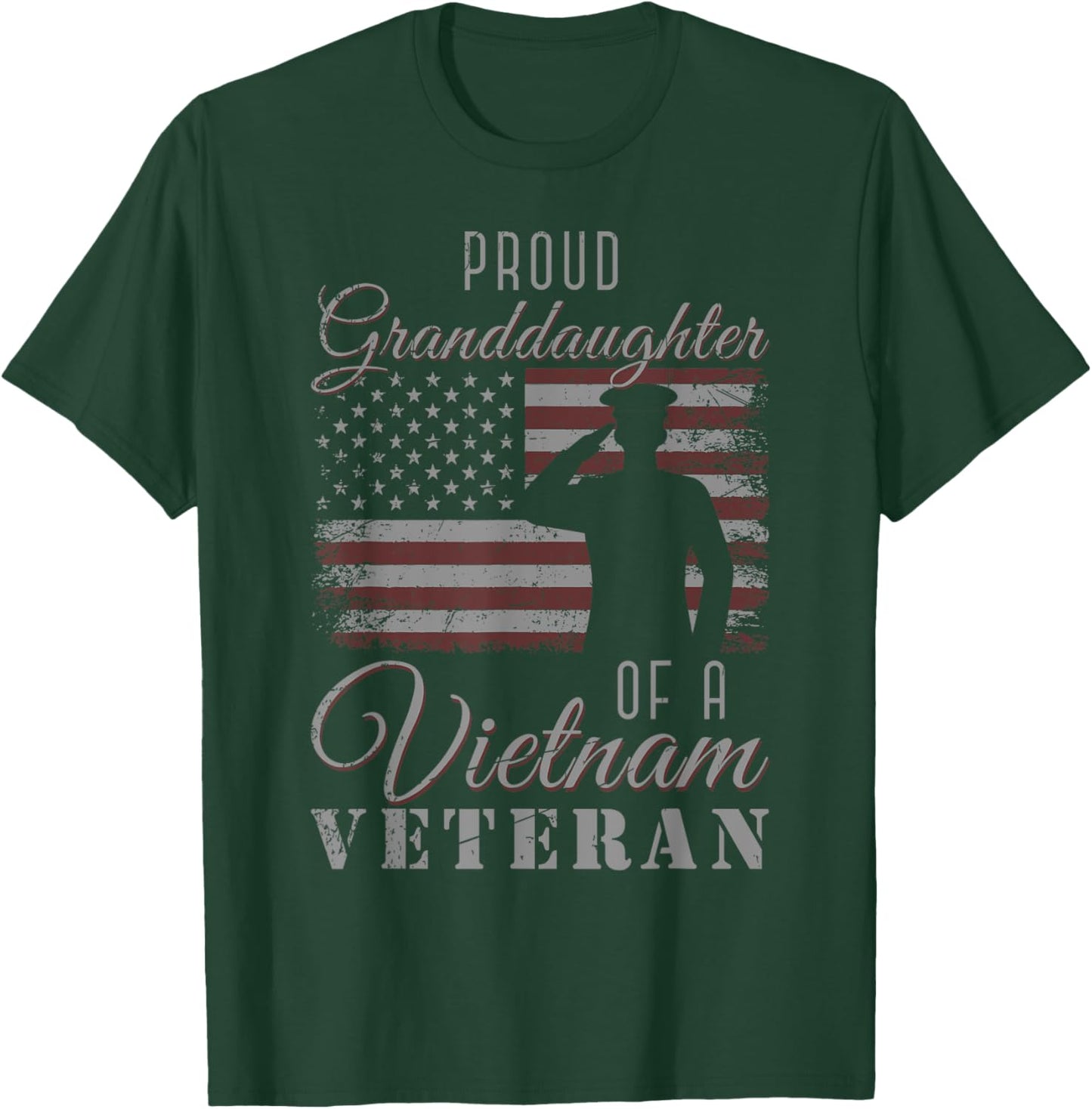 Proud Granddaughter US Flag 4th Of July Vietnam Veteran T-Shirt - T-Shirt | Forest