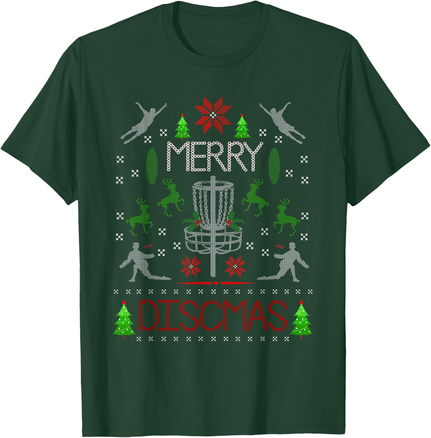 Vintage Disc Golf Ugly Christmas Merry Discmas Party T-Shirt - T-Shirt | Forest