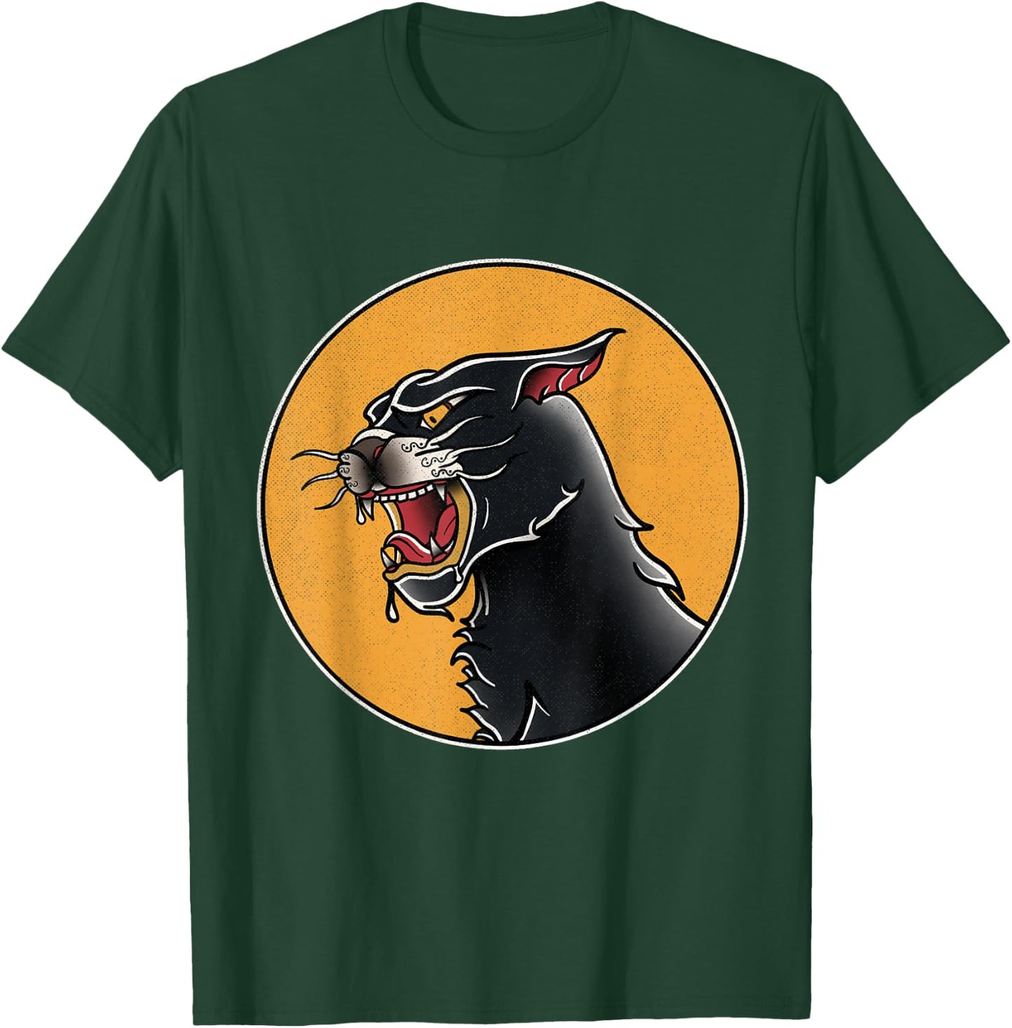 Vintage American Traditional Panther Tattoo T-Shirt - T-Shirt | Forest