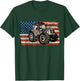 Farmer Farm Tractor American Flag Patriotic Farming T-Shirt - T-Shirt | Forest