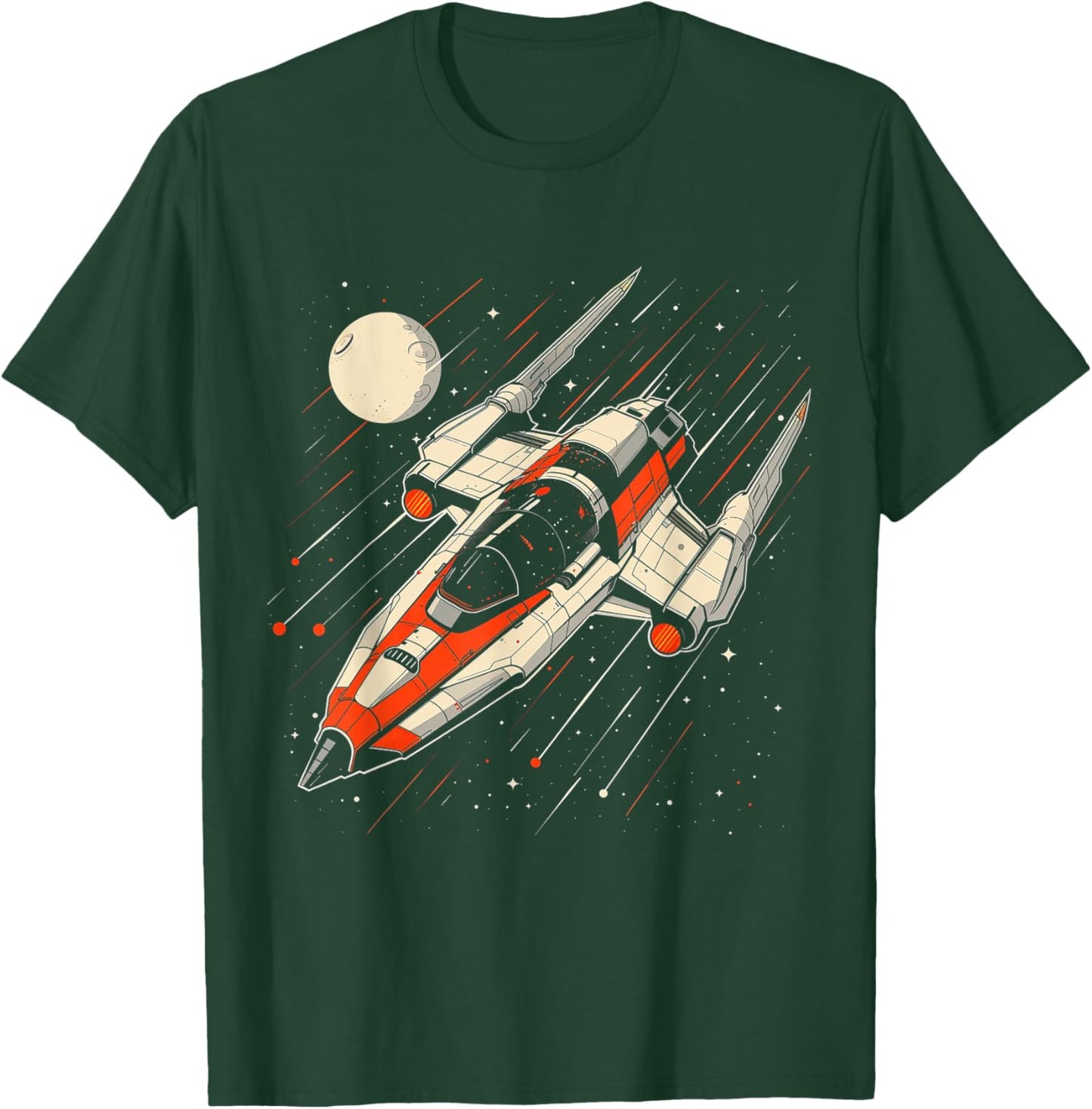 Retro Spaceship Vintage T-Shirt - T-Shirt | Forest