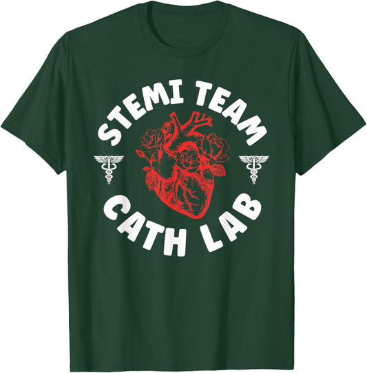 Stemi Team Cath Lab Technologist Cath Laboratory Tech T-Shirt - T-Shirt | Forest