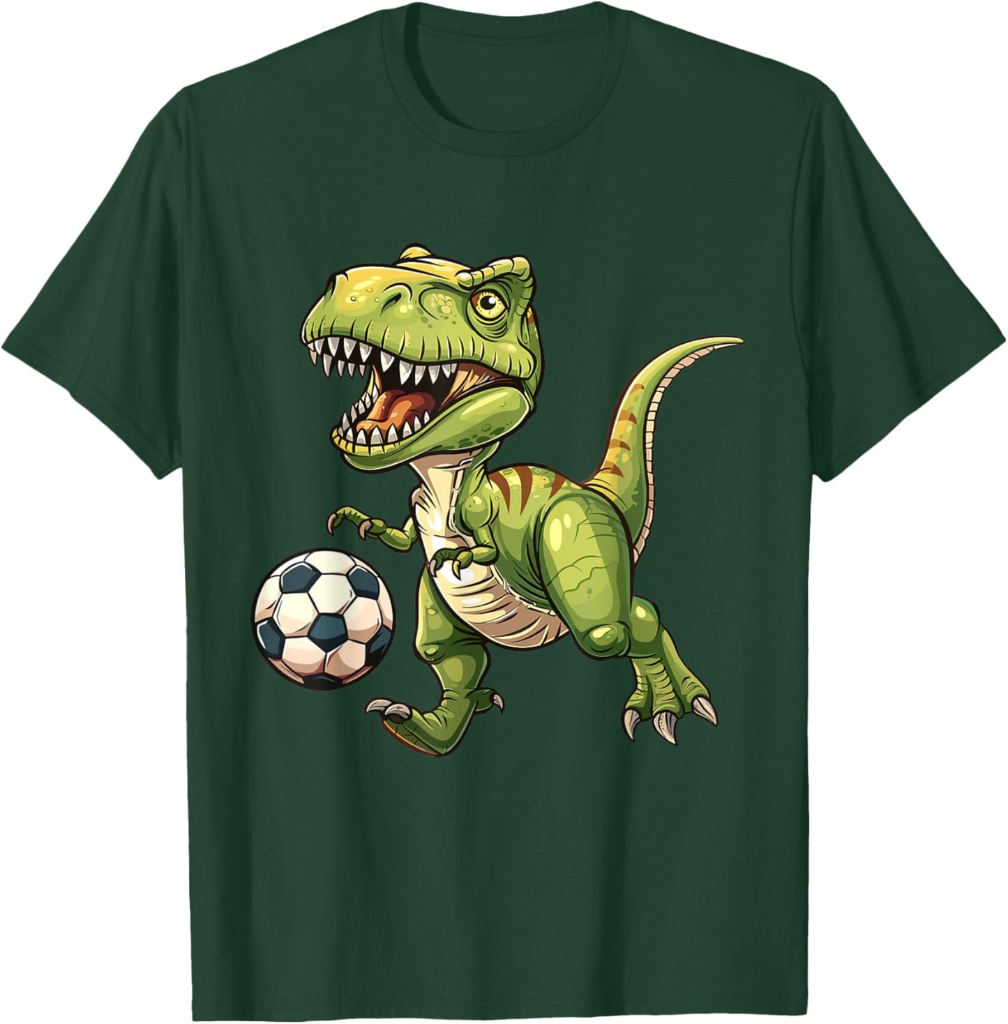T-Rex playing soccer ball, soccer for kids T-Shirt - T-Shirt | Forest