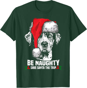 Be Naughty Save Santa Catahoula Cur Xmas T-Shirt - T-Shirt | Forest