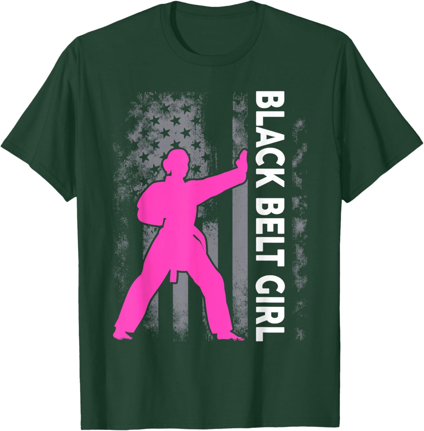 Black Belt Girl Karate Jiu Jitsu Taekwondo Martial Arts T-Shirt - T-Shirt | Forest