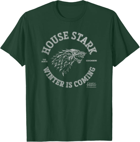 Game of Thrones House Stark Winter Is Coming Dire Wolf T-Shirt - T-Shirt | Forest