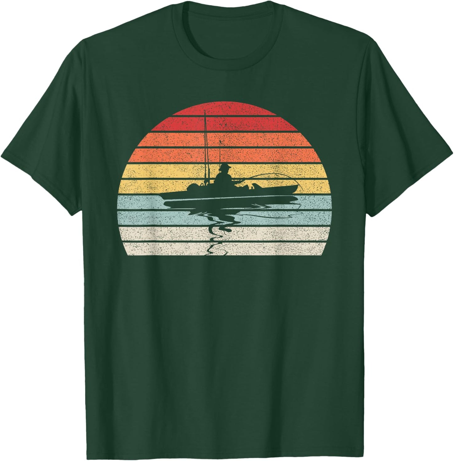 Vintage Retro Kayak Fishing Kayaking T-Shirt - T-Shirt | Forest