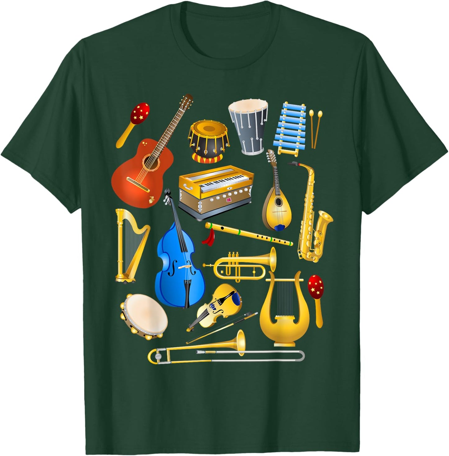 Cute Little Boys Musical Instruments Fans Funny Gift T-Shirt - T-Shirt | Forest
