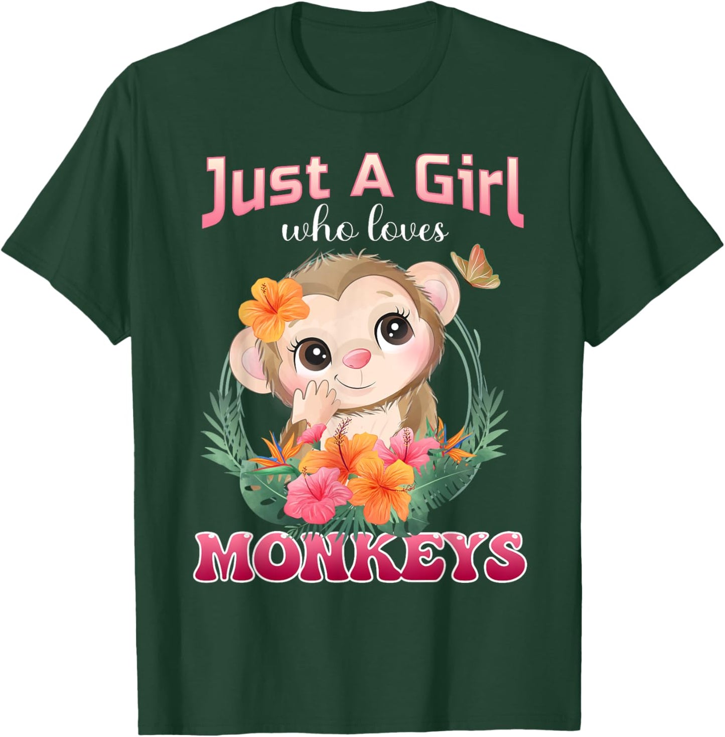 Just A Girl Who Loves Monkeys Monkey Kids T-Shirt - T-Shirt | Forest