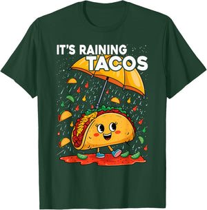 It is Raining Tacos Funny Taco Kids Girls Boys T-Shirt - T-Shirt | Forest