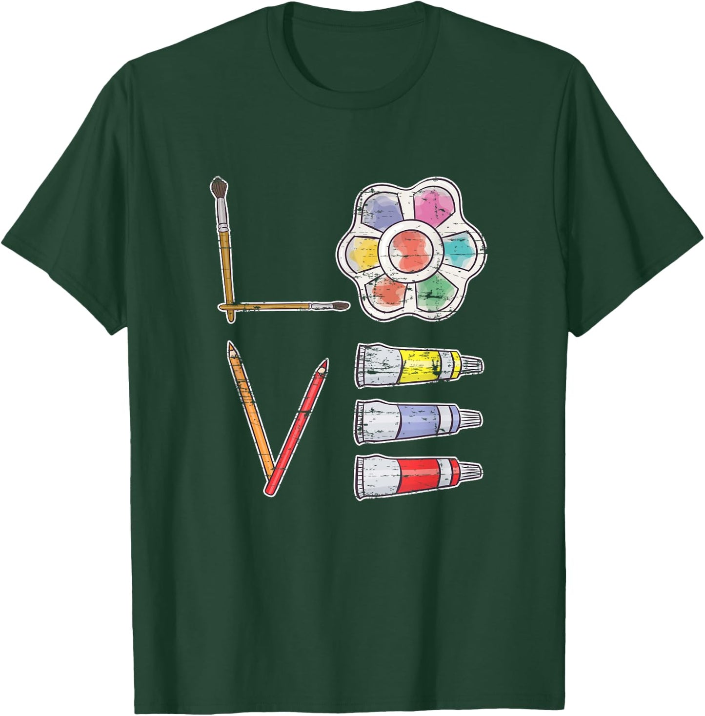 Painter Valentines Day Gift Painting Tools Drawing Artist T-Shirt - T-Shirt | Forest
