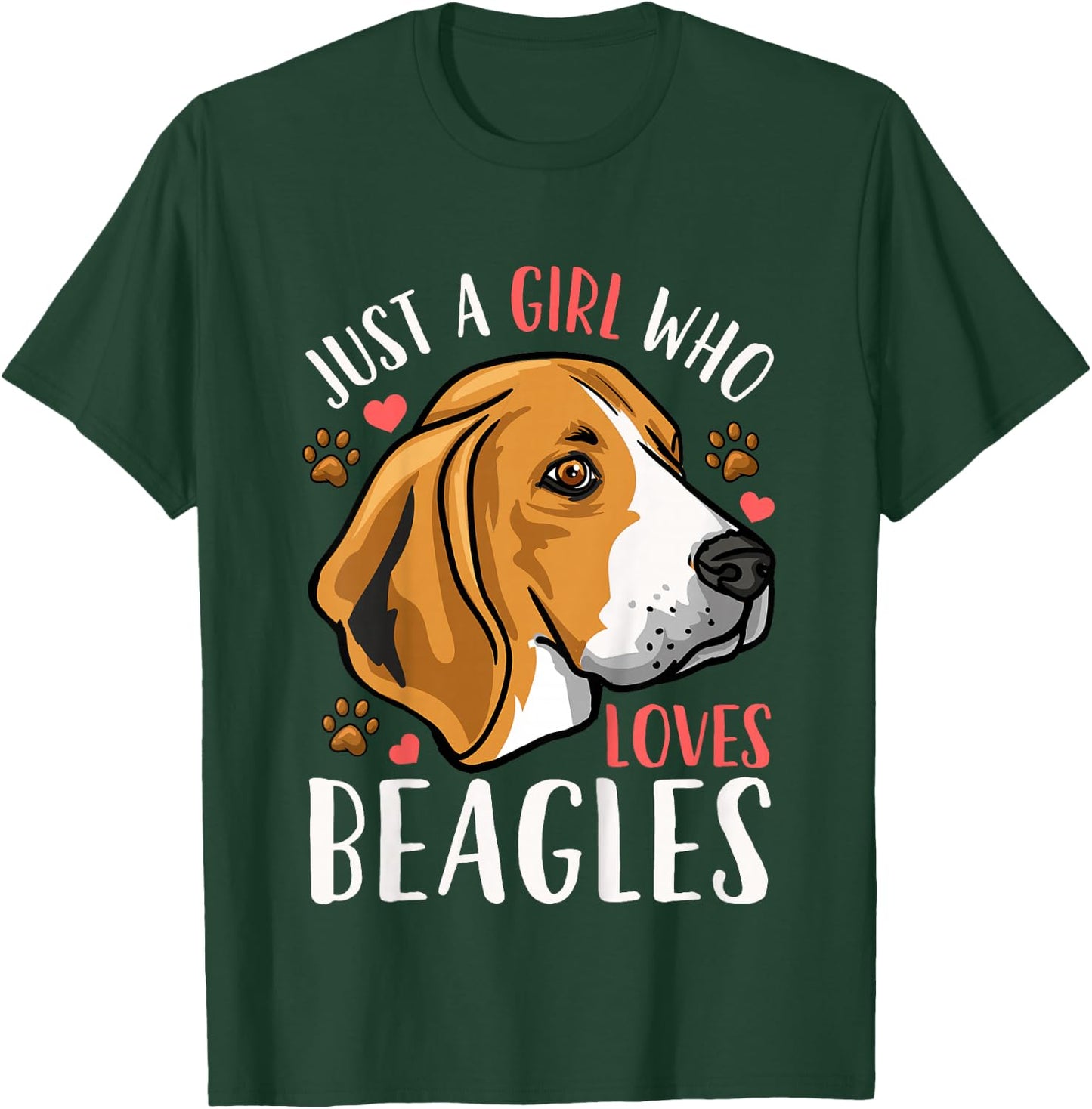 Kids Beagle Just A Girl Who Loves Beagles Gift T-Shirt - T-Shirt | Forest