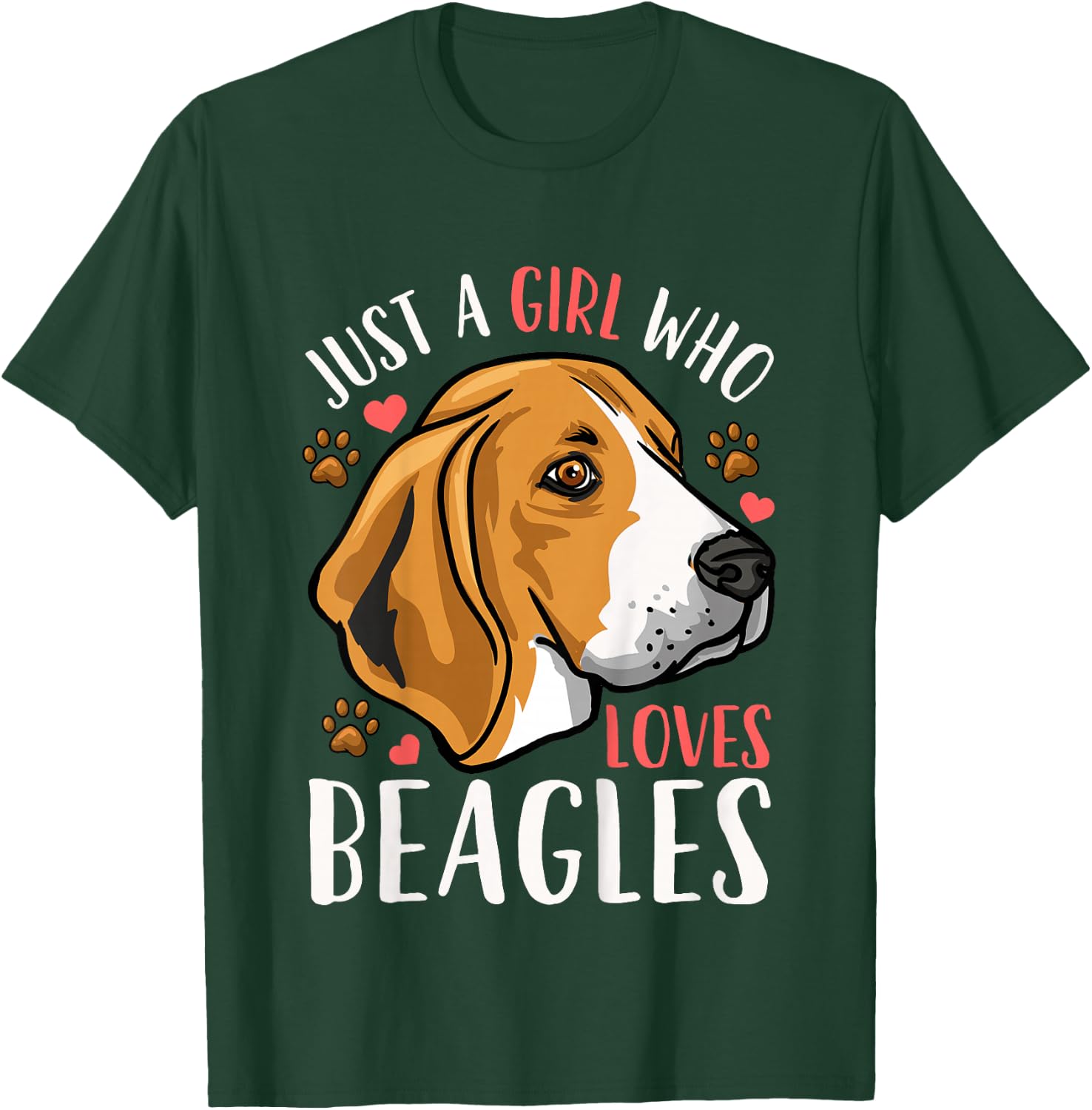 Kids Beagle Just A Girl Who Loves Beagles Gift T-Shirt - T-Shirt | Forest