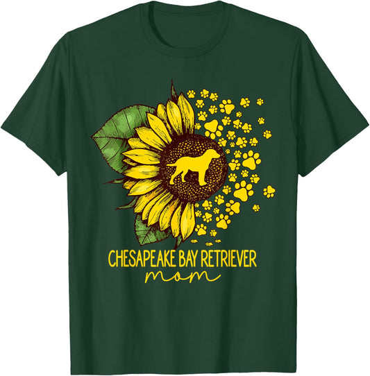 Sunflower Chesapeake Bay Retriever Mom Dog Lover T-Shirt - T-Shirt | Forest
