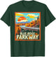 Blue Ridge Parkway Vintage Poster Style Retro Graphic T-Shirt - T-Shirt | Forest
