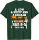 Vintage A Cow A Sheep And A Chicken Funny BBQ Joke Gag Quote T-Shirt - T-Shirt | Forest