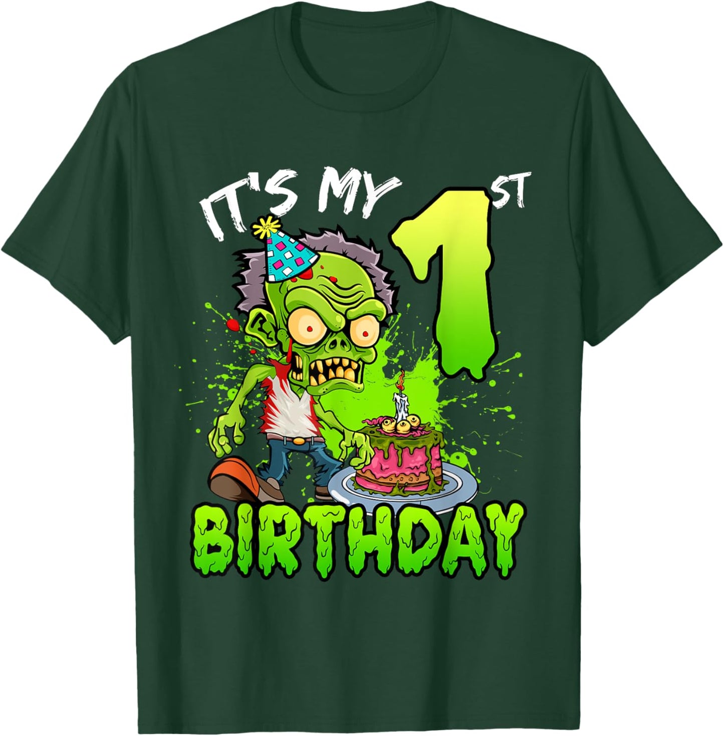 It's My 1st Birthday Zombie Lover 1 Year Old Boys Girls T-Shirt - T-Shirt | Forest